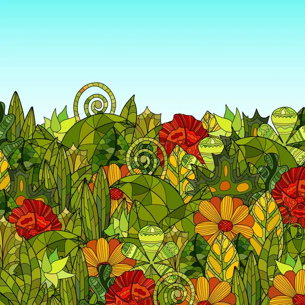 Hand drawn vector floral background — Stock Vector