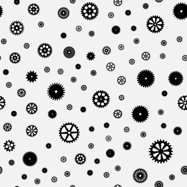 soyut vektör siyah düz vitesler pürüzsüz desen