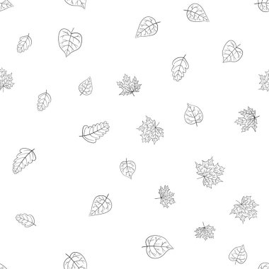 soyut vektör karalama sonbahar yaprakları pürüzsüz desen