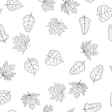 soyut vektör karalama sonbahar yaprakları pürüzsüz desen