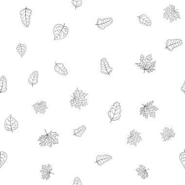 soyut vektör karalama sonbahar yaprakları pürüzsüz desen