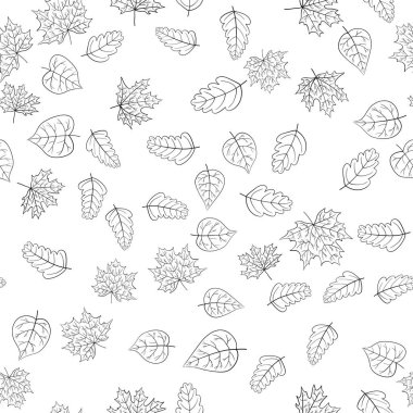 soyut vektör karalama sonbahar yaprakları pürüzsüz desen