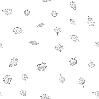 soyut vektör karalama sonbahar yaprakları pürüzsüz desen