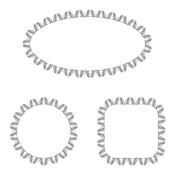 Soyut vektör siyah ve beyaz dekoratif çerçeveler ayarlandı — Stok Vektör