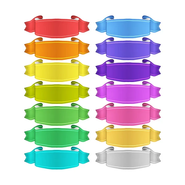 Isolierte Vektor farbige Satinbänder Set — Stockvektor