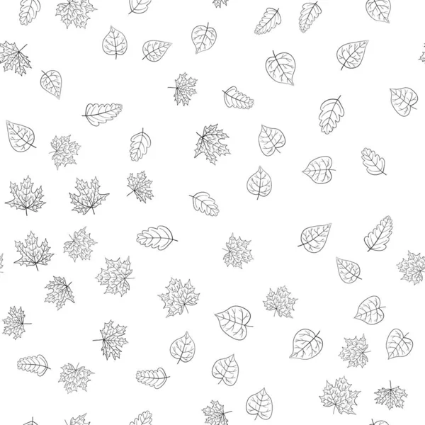 Abstrait vecteur doodle automne feuilles motif sans couture — Image vectorielle