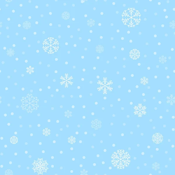 Vector winter sneeuw licht naadloos patroon — Stockvector