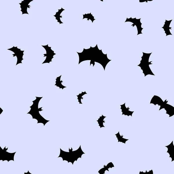 Wektor czarny latające nietoperze sylwetki płynny wzór — Wektor stockowy
