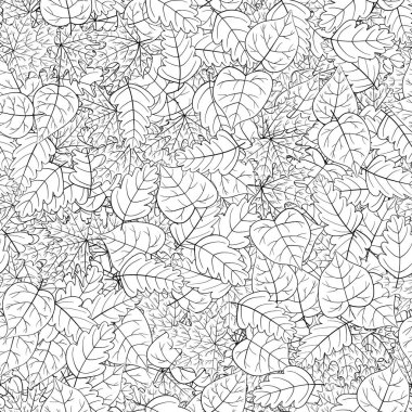soyut vektör karalama sonbahar yaprakları pürüzsüz desen