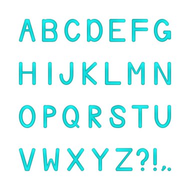 vektör parlak harfler ayarlandı