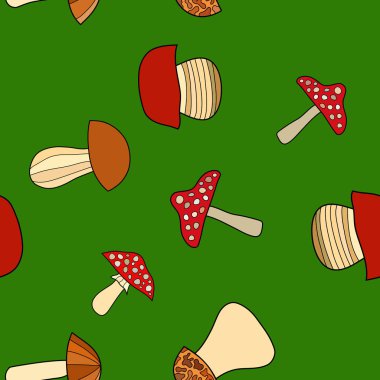 soyut vektör doodle mantar seamless modeli