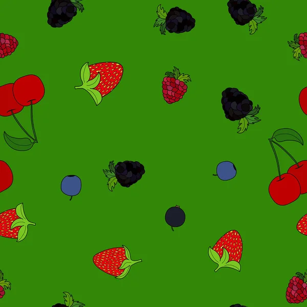 Soyut vektör doodle berry seamless modeli — Stok Vektör