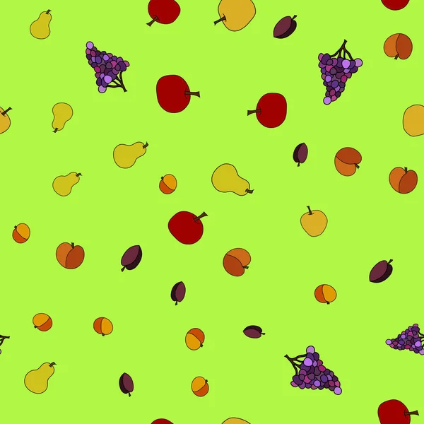 Рука намальована вектор фруктів безшовний візерунок — стоковий вектор