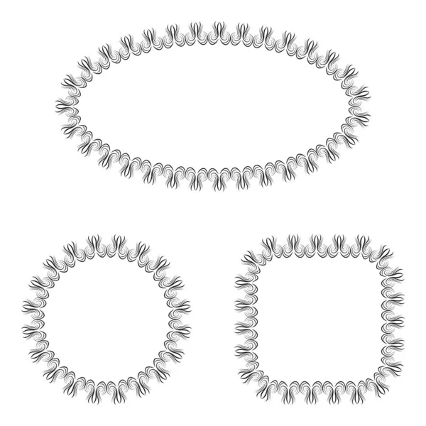 Abstract vector black and white ornate frames set — ストックベクタ