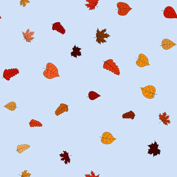 Vector abstracto doodle otoño hojas patrón sin costura — Archivo Imágenes Vectoriales