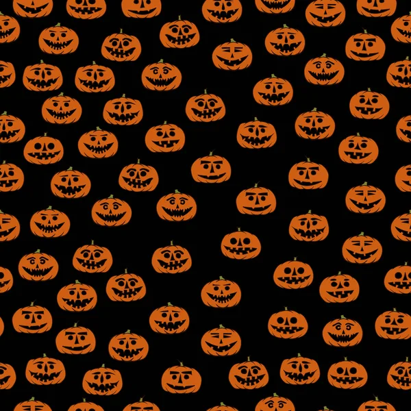 Ručně tažené jack-o lucernou bezešvé pattern - halloween pozadí — Stockový vektor