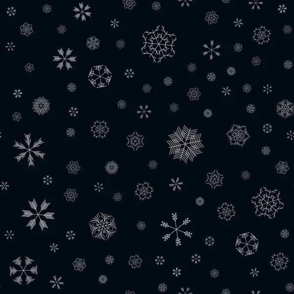 Vector snowflakes seamless pattern — Stock Vector