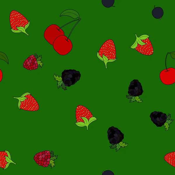 Soyut vektör doodle berry seamless modeli — Stok Vektör