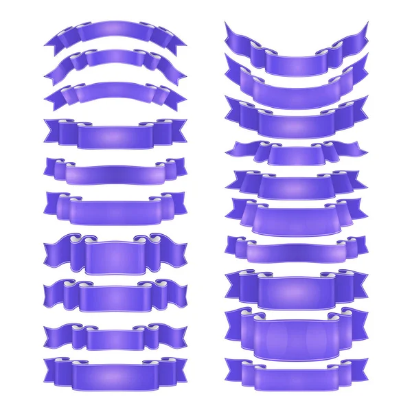 Geïsoleerde vector gekleurde satijnen linten set — Stockvector
