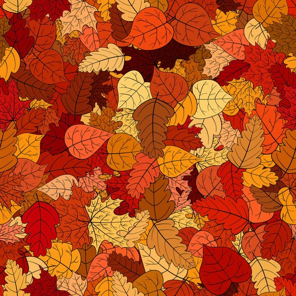 추상 벡터 낙서 가을에 물림 없는 패턴이 남습니다. — 스톡 벡터