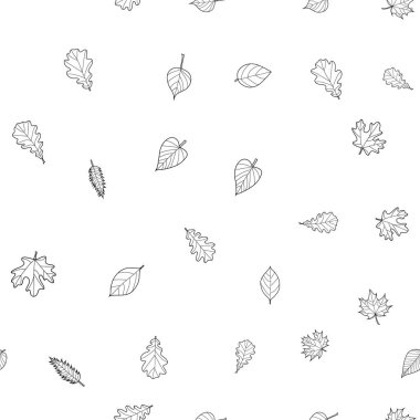 soyut vektör karalama sonbahar yaprakları pürüzsüz desen
