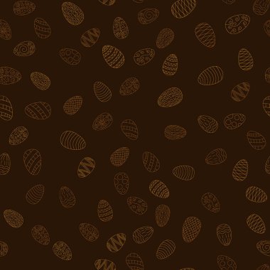 doodle vektör paskalya yumurtaları kaotik dikişsiz desen