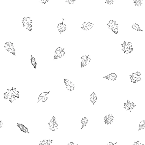 Abstrait vecteur doodle automne feuilles motif sans couture — Image vectorielle