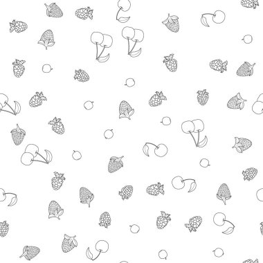 soyut vektör doodle berry seamless modeli