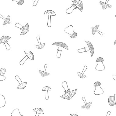 soyut vektör doodle mantar seamless modeli