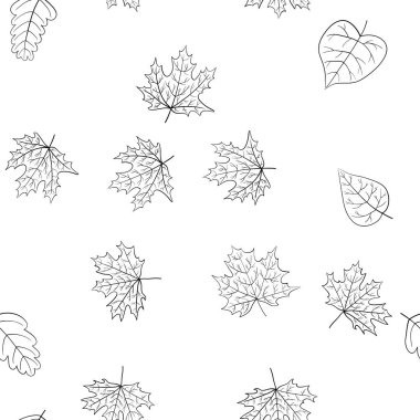 soyut vektör karalama sonbahar yaprakları pürüzsüz desen