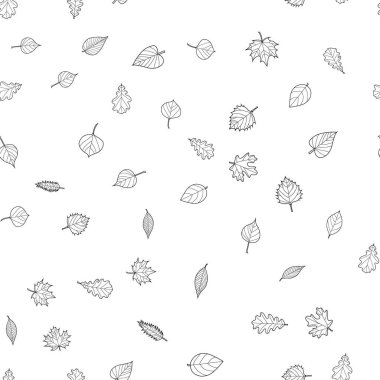soyut vektör karalama sonbahar yaprakları pürüzsüz desen