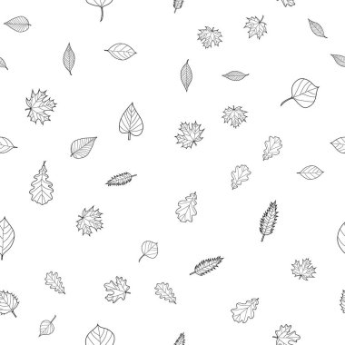 soyut vektör karalama sonbahar yaprakları pürüzsüz desen