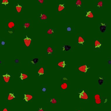 soyut vektör doodle berry seamless modeli