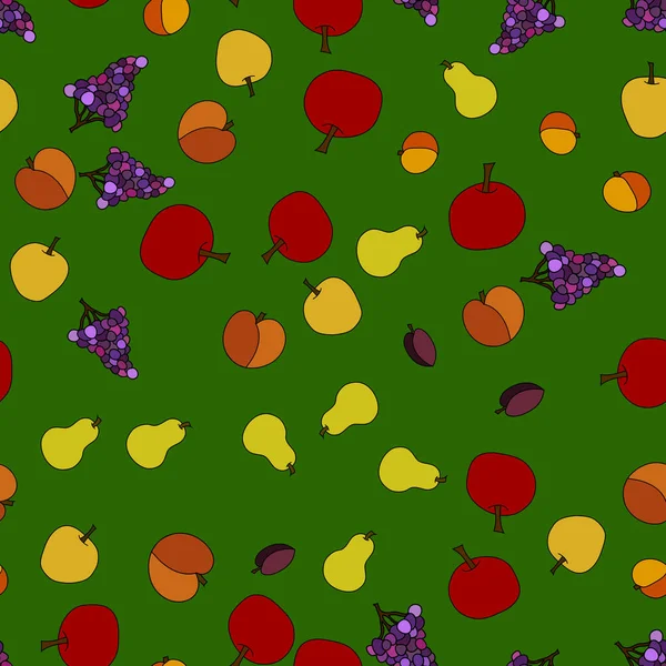 手工绘制的矢量水果无缝模式 — 图库矢量图片