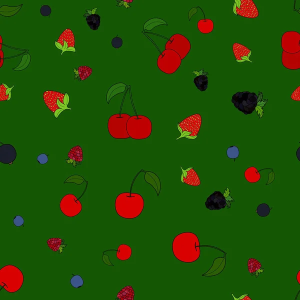 Vecteur abstrait doodle Berry motif sans couture — Image vectorielle