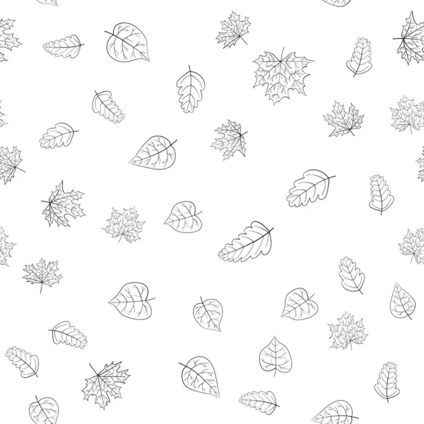 Αφηρημένη διάνυσμα doodle φθινόπωρο αφήνει αδιάλειπτη μοτίβο — Διανυσματικό Αρχείο