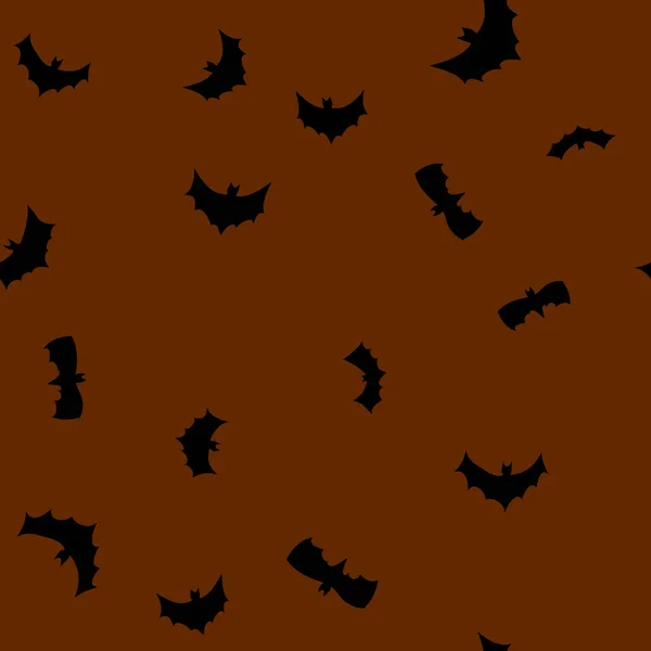 Vektor schwarze fliegende Fledermäuse Silhouetten nahtloses Muster — Stockvektor