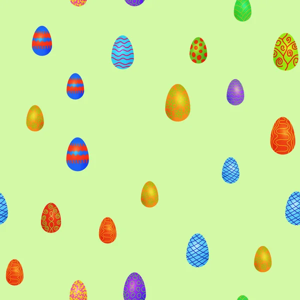 Doodle vector huevos de Pascua caótico patrón sin costura — Vector de stock