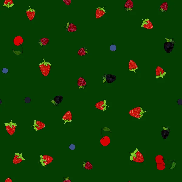 Abstrato vetor doodle berry sem costura padrão —  Vetores de Stock