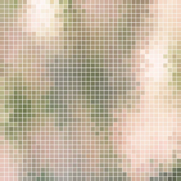 Abstract Vector Square Pixel Mosaic Background Beige Green — Stock Vector