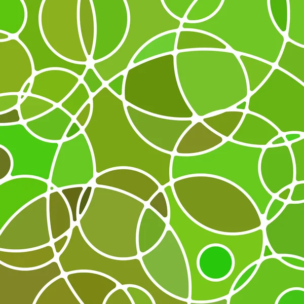 Vector Abstracto Vidrieras Fondo Mosaico Círculos Verdes — Vector de stock