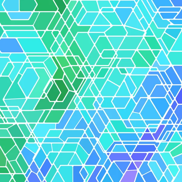 Vetor Abstrato Fundo Mosaico Vidro Manchado Verde Azul —  Vetores de Stock