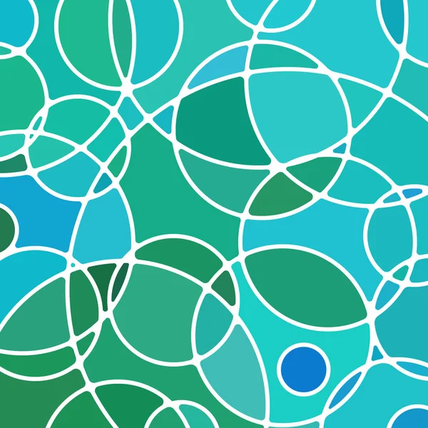 Abstrakte Vektor Glasmalerei Mosaik Hintergrund Blaue Kreise — Stockvektor