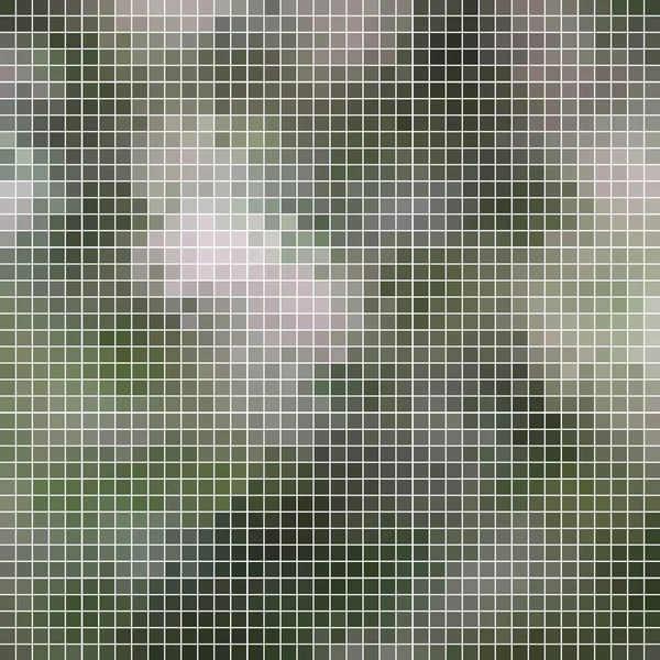 Abstract Vector Square Pixel Mosaic Background Green Gray — Stock Vector
