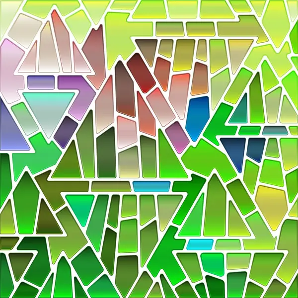 Abstrait Vecteur Teinté Fond Mosaïque Verre Vert Brun — Image vectorielle
