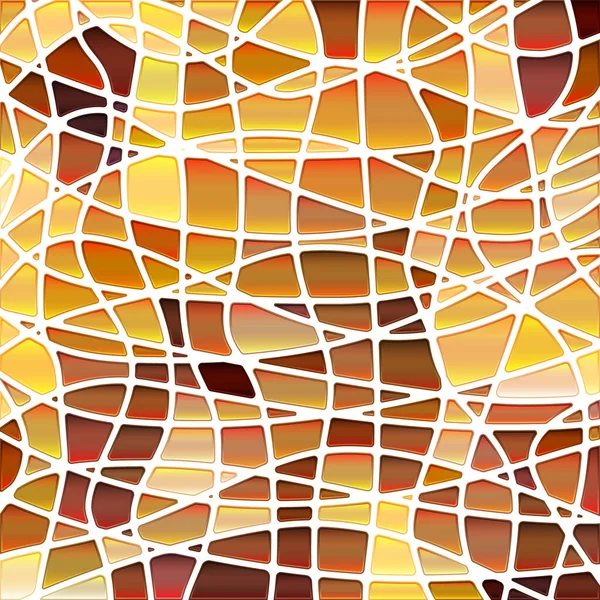 Abstrait Vecteur Teinté Fond Mosaïque Verre Jaune Brun — Image vectorielle