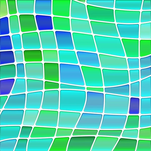 Vetor Abstrato Fundo Mosaico Vidro Manchado Verde Azul — Vetor de Stock