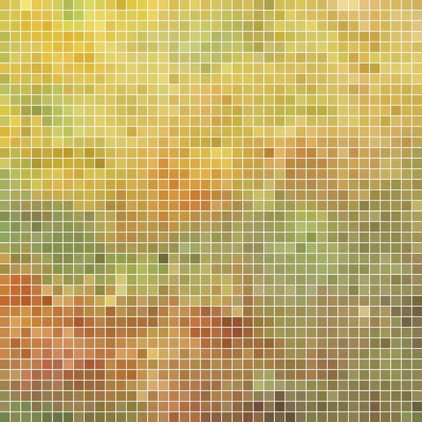 Abstract Vector Square Pixel Mosaic Background Yellow Brown — Stock Vector