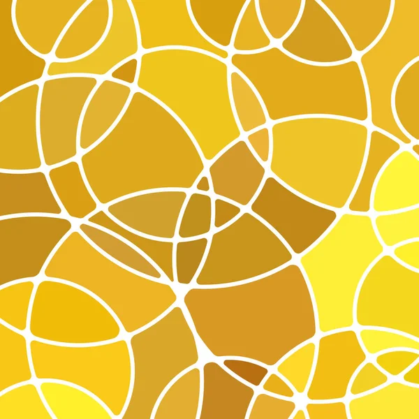 Vector Abstracto Vidrieras Fondo Mosaico Círculos Amarillos Marrones — Vector de stock