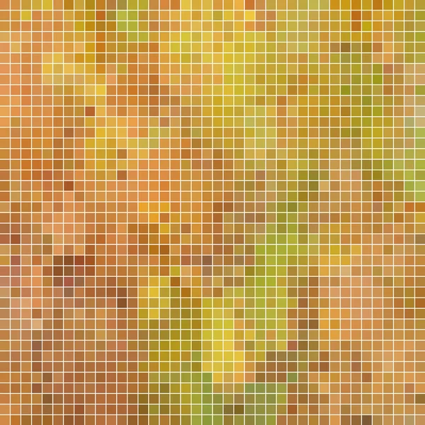 Abstract Vector Square Pixel Mosaic Background Yellow Brown — Stock Vector